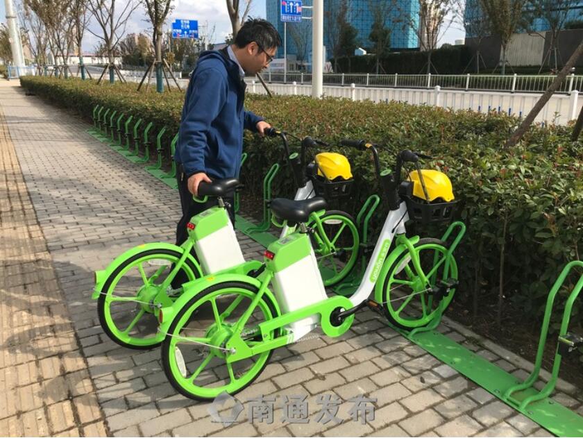 海門(mén)有共享電助力車?yán)玻∈着?00輛本月30日投用